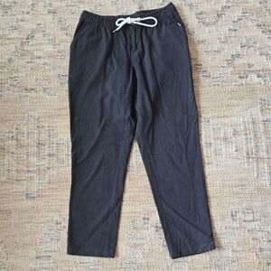 Women's Black Ankle Pants with Drawstring